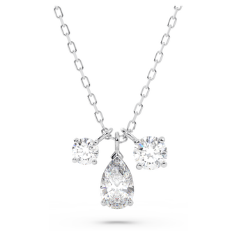 swarovski قلادة mesmera، قطع مختلط، شكل عنقودي، لون أبيض، طلاء روديوم