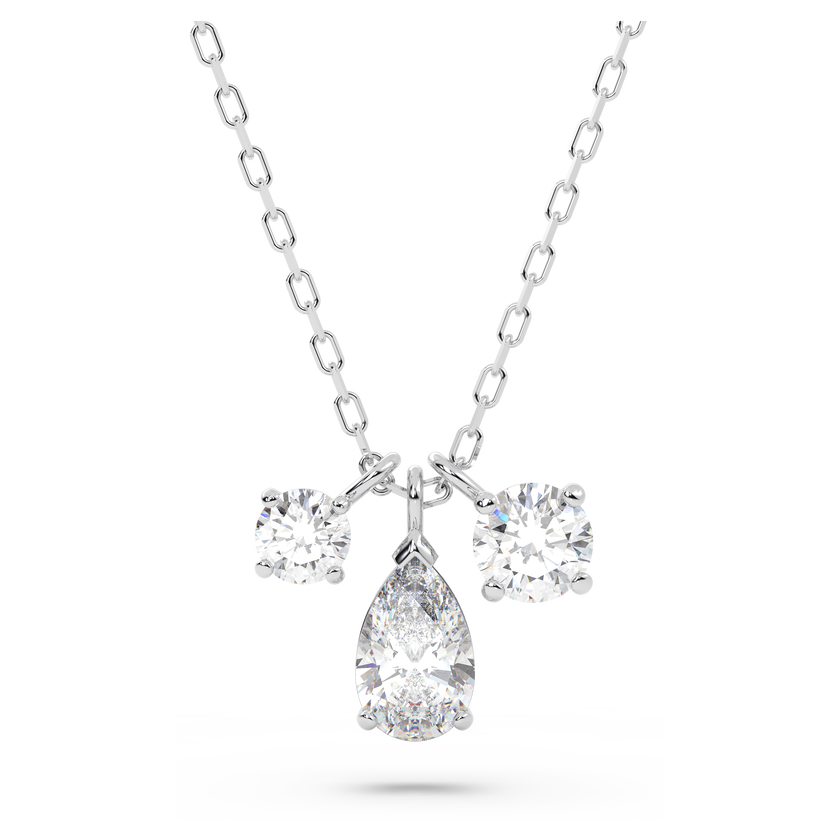 swarovski قلادة mesmera، قطع مختلط، على شكل عنقودي، لون أبيض، طلاء روديوم