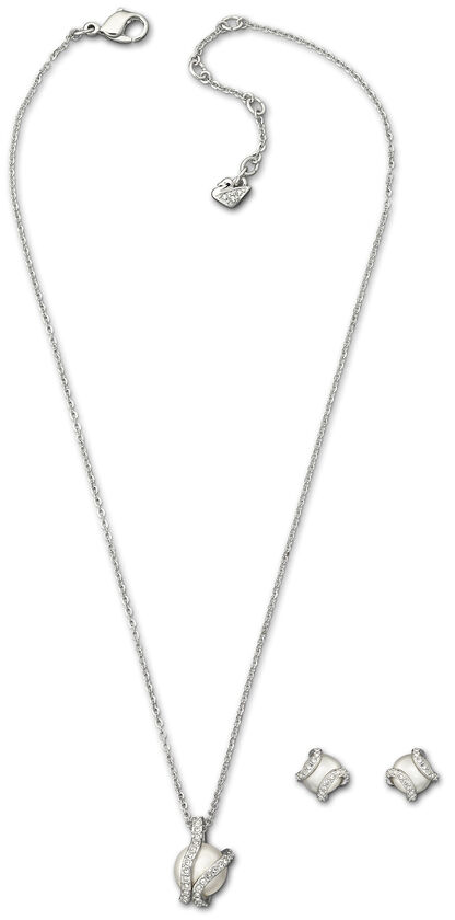 swarovski طقم nude، لون أبيض، طلاء روديوم