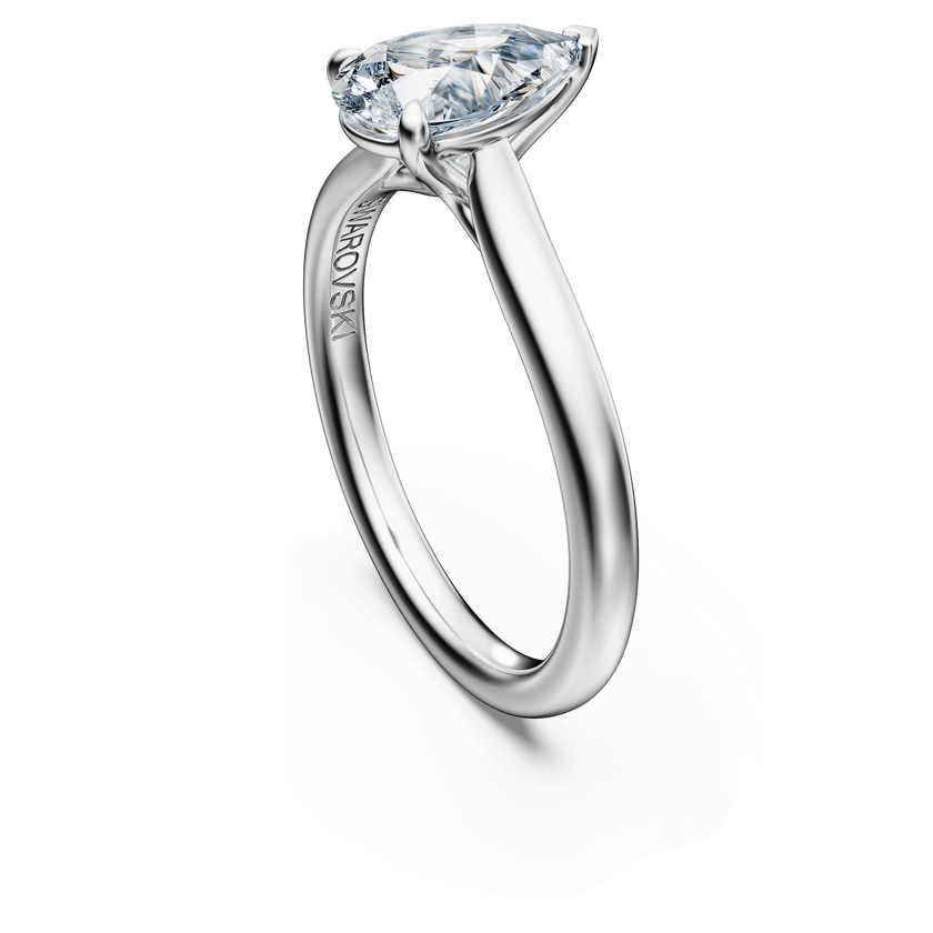 swarovski خاتم سوليتير eternity، ألماس مُصنع في المختبر إجمالي 1 قيراط، شكل كمثري، ذهب أبيض عيار 18 قيراط