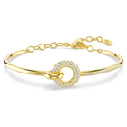 swarovski سوار dextera، قطع مستدير، لون أبيض، طلاء باللون الذهبي