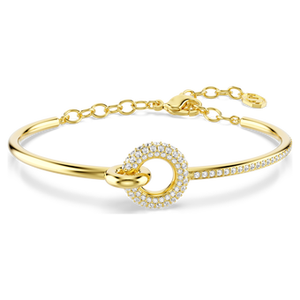 swarovski سوار dextera، قطع مستدير، لون أبيض، طلاء باللون الذهبي