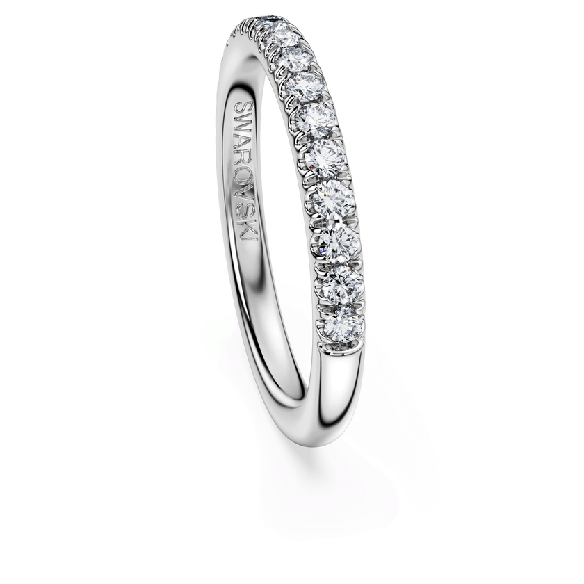 swarovski خاتم eternity، ألماس مُصنع في المختبر بإجمالي 0 4 قيراط، شكل دائري، ذهب أبيض عيار 18