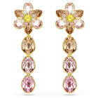 swarovski idyllia drop earrings mixed cuts flower multicolored gold tone plated