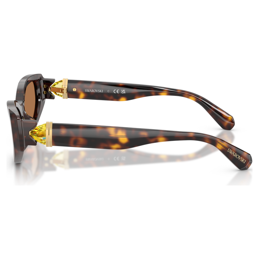 swarovski نظارة شمسية، على شكل عين القطة، sk6045، لون بني