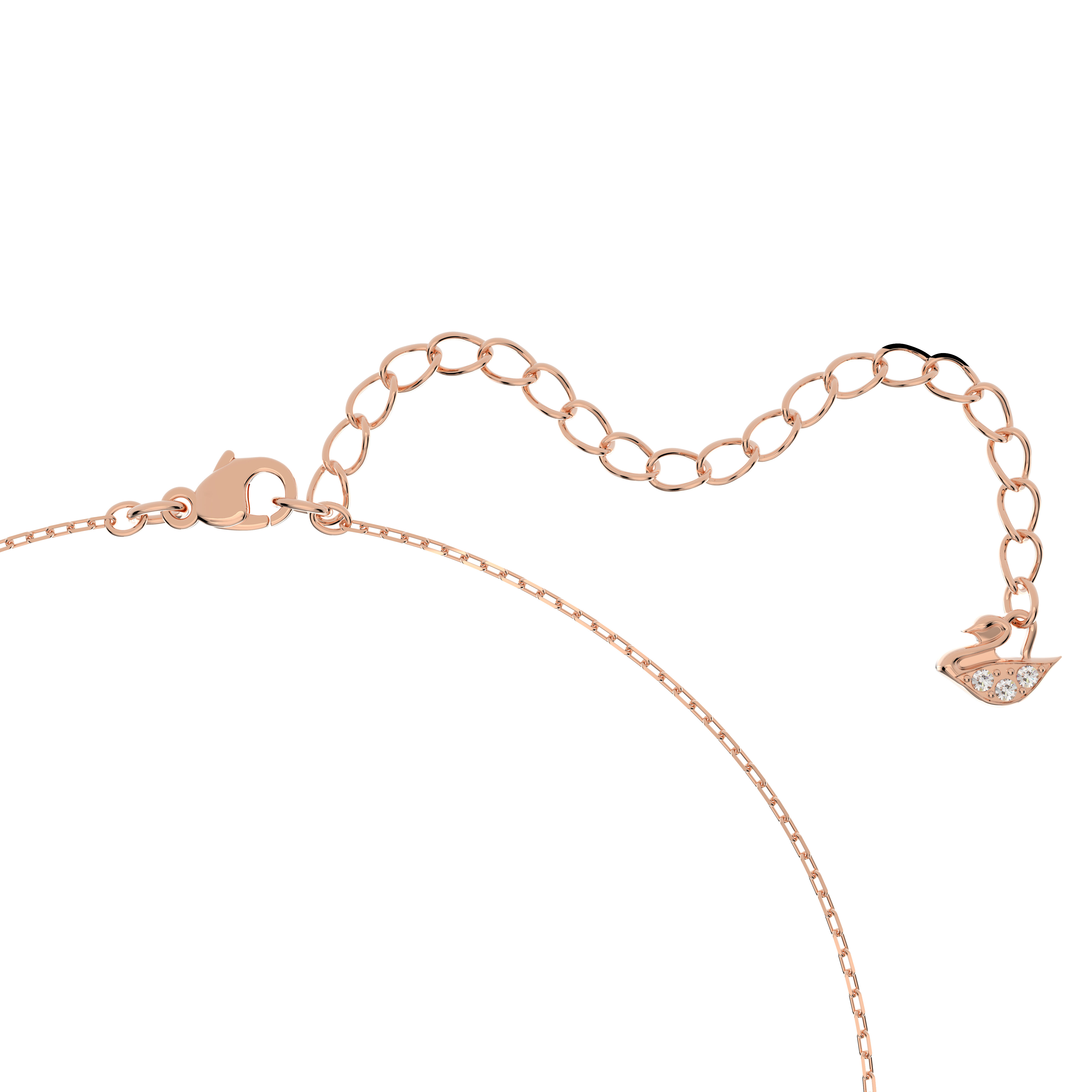 swarovski طقم attract، قطع مستدير، لون أبيض، طلاء باللون الذهبي الوردي