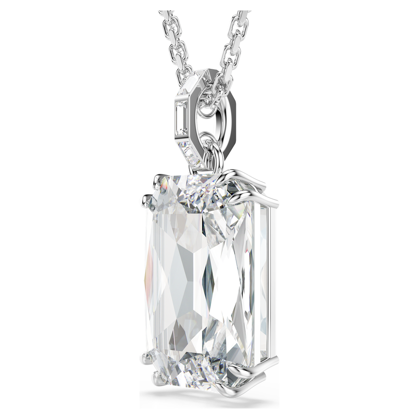 swarovski قلادة millenia، قطع مثمن، لون أبيض، طلاء روديوم