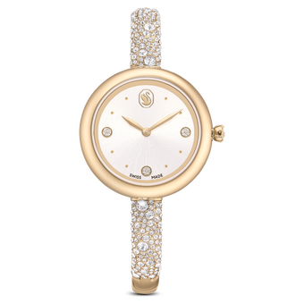 swarovski ساعة sublima بتصميم سوار، صناعة سويسرية، سوار معدني، لون ذهبي، لمسة نهائية بلون شامبين ذهبي