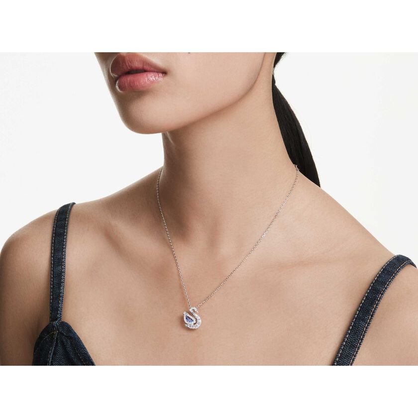 swarovski قلادة swan، قطع متنوع، بجعة، لون أزرق