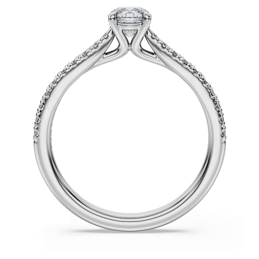swarovski خاتم سوليتير eternity، ألماس مُصنع في المختبر إجمالي 0 7 قيراط، شكل دائري، ذهب أبيض عيار 18 قيراط
