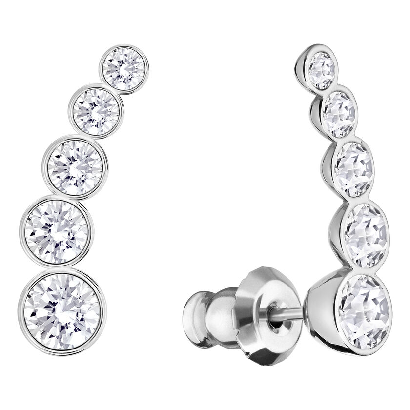 swarovski حلية للأذن harley، قطع مستدير، لون أبيض، طلاء روديوم