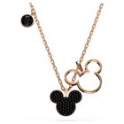 swarovski mickey   minnie pendant  black  rose gold tone plated