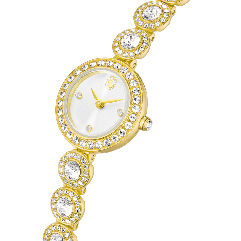 swarovski ساعة una angelic، سوار كريستال، لون ذهبي، لمسة نهائية باللون الذهبي