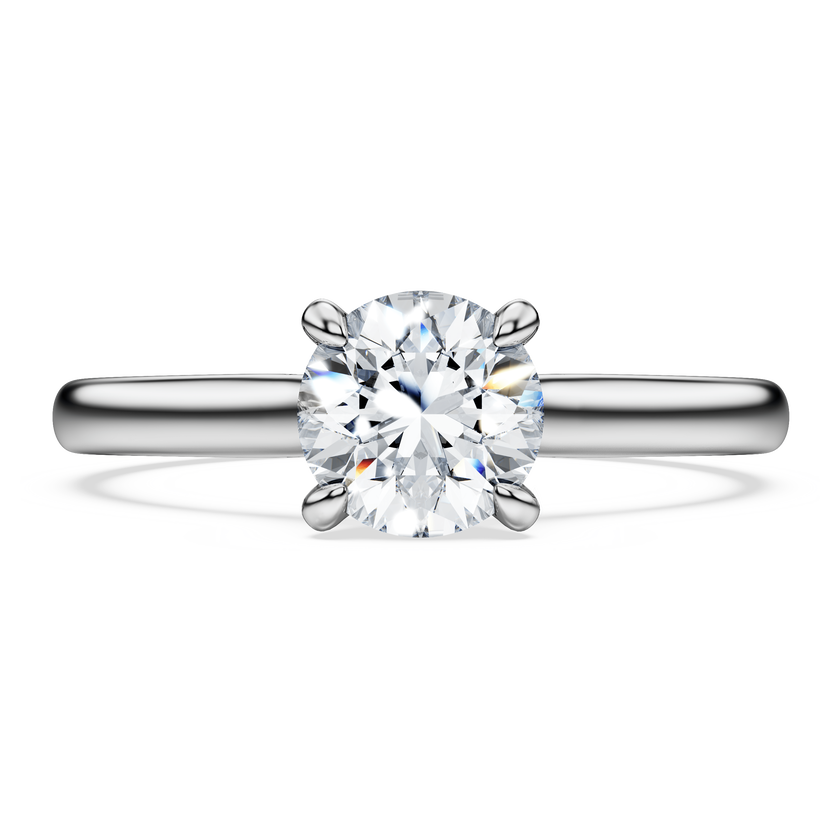 swarovski خاتم سوليتير eternity، ألماس مُصنع في المختبر إجمالي 1 قيراط، شكل دائري، ذهب أبيض عيار 18 قيراط