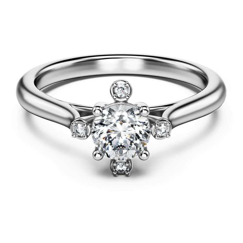 swarovski خاتم galaxy، أحجار ألماس مُصنعة في المختبر بإجمالي 0 5 قيراط، شكل مستدير، ذهب أبيض عيار 18
