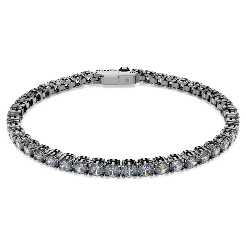 swarovski سوار matrix tennis، قطع مستدير، لون رمادي، طلاء روثينيوم