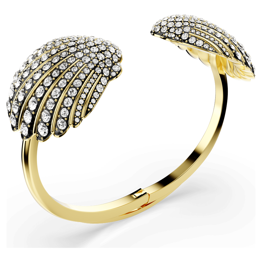 swarovski سوار idyllia، شكل صدفة، لون أبيض، طلاء بلون ذهبي