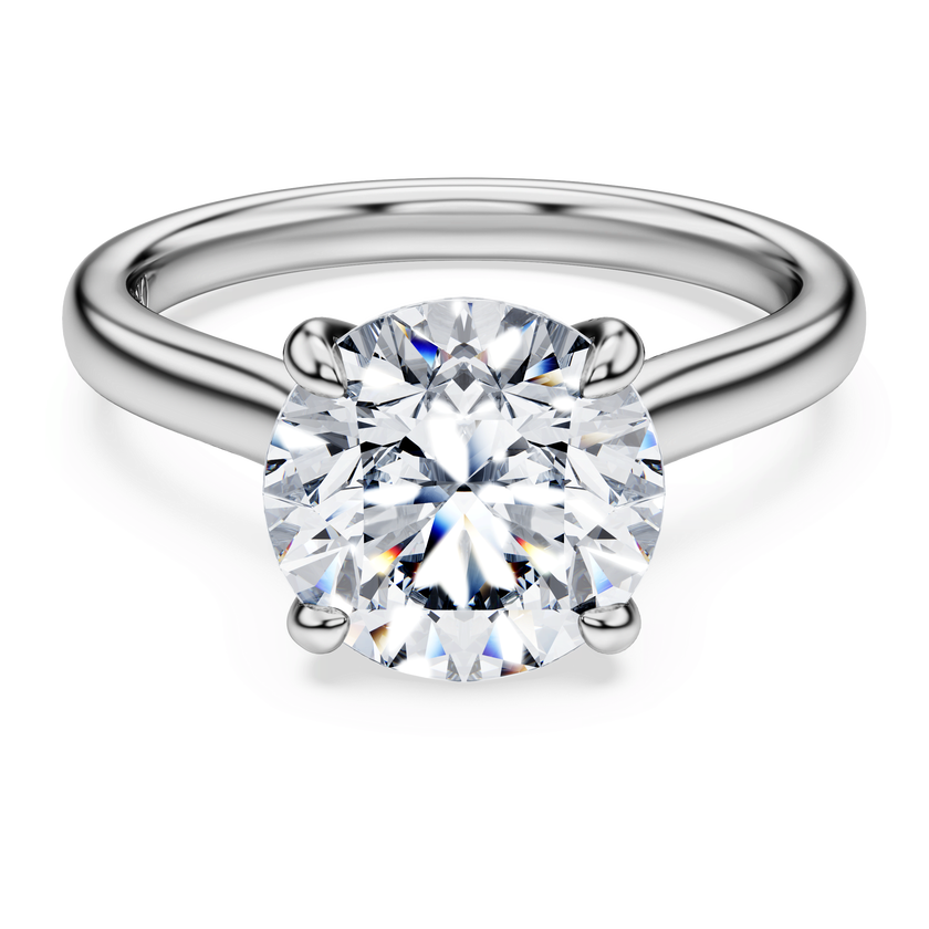 swarovski خاتم سوليتير eternity، أحجار ألماس مُصنعة في المختبر بإجمالي 3 قيراط، قطع دائري، ذهب أبيض عيار 18