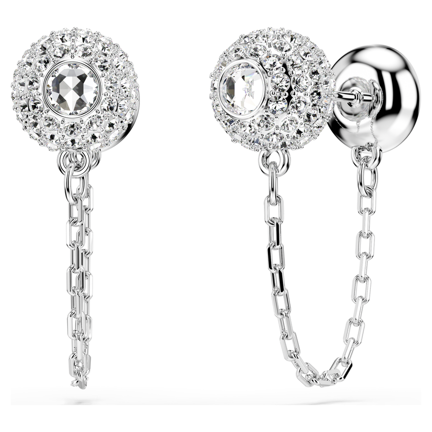 swarovski أقراط متدلية una angelic، قطع مستدير، لون أبيض، طلاء روديوم