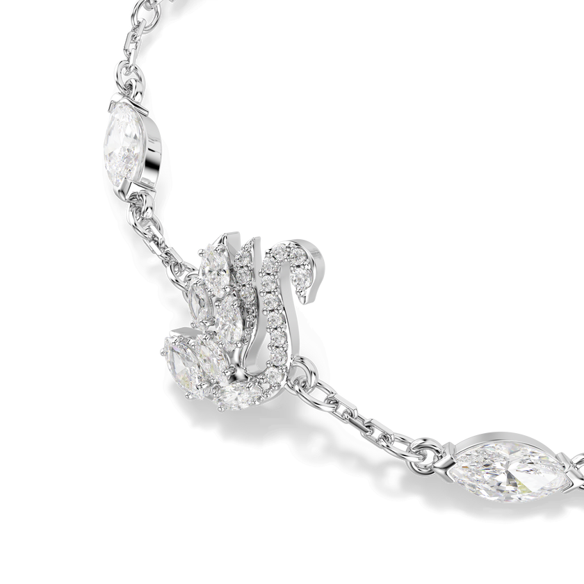 swarovski سوار swan، قطع متنوع، بجعة، لون أبيض، طلاء روديوم