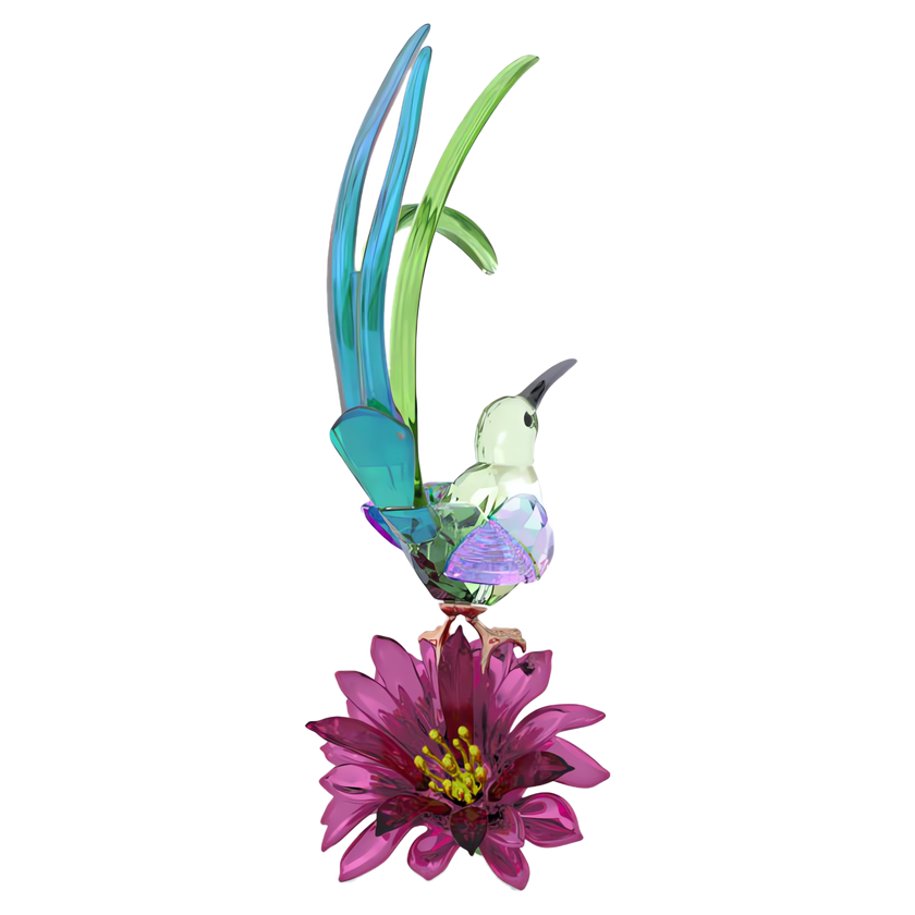 swarovski مجسم طائر الحيقل وزهرة الصبار من مجموعة idyllia