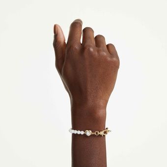 swarovski idyllia bracelet  crystal pearl  white  gold tone plated