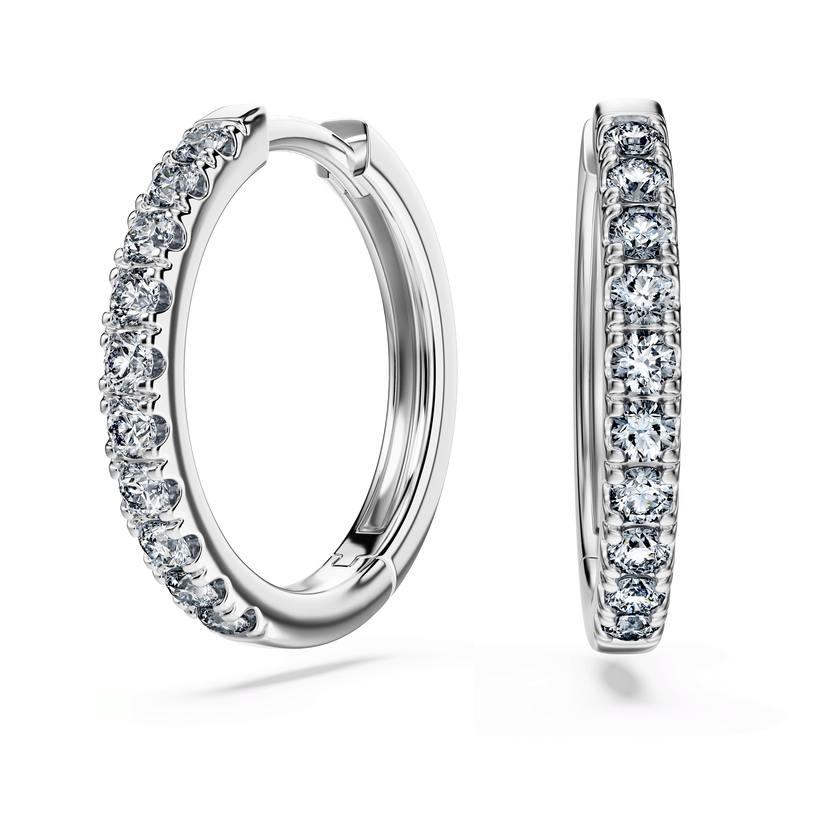 swarovski أقراط حلقية eternity، أحجار ألماس مُصنعة في المختبر بإجمالي 0 5 قيراط، ذهب أبيض عيار 18