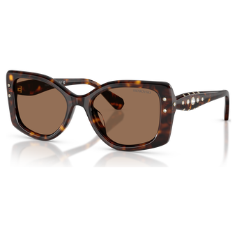 swarovski نظارة شمسية، شكل وسادة، sk6058u، لون بني