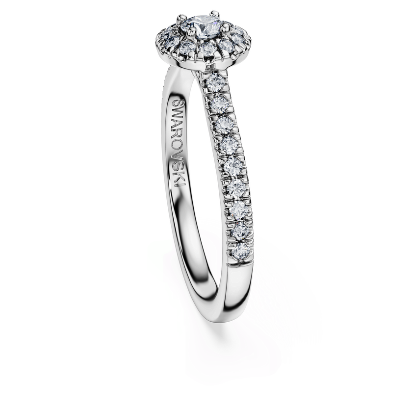 swarovski خاتم سوليتير eternity، أحجار ألماس مُصنعة في المختبر بإجمالي 0 45 قيراط، شكل مستدير، فضة إسترليني