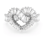swarovski خاتم matrix كوكتيل، قطع متنوع، على شكل قلب، لون أبيض، طلاء روديوم