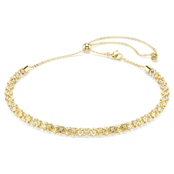 swarovski dextera necklace  round cut  white  gold tone finish