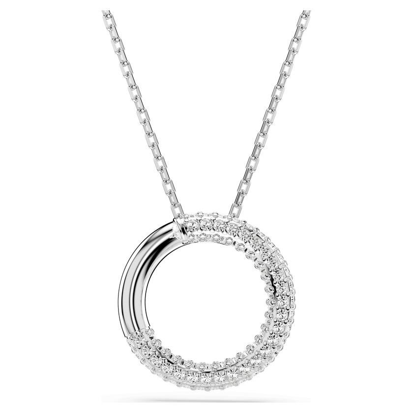 swarovski قلادة dextera، أحجار كريستال صغيرة متراصة، لون أبيض، طلاء روديوم