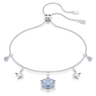 swarovski سوار magic، شكل ندفة ثلج، لون أزرق، طلاء روديوم