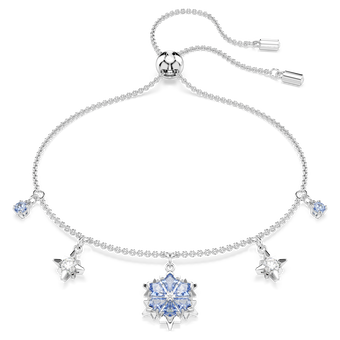 swarovski سوار magic، شكل ندفة ثلج، لون أزرق، طلاء روديوم