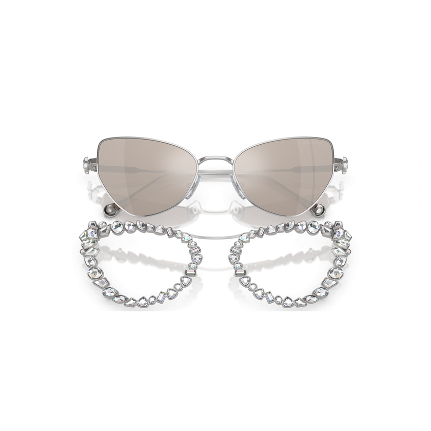 swarovski نظارة شمسية، تصميم ميز، على شكل عين قط، sk7011el، لون أبيض