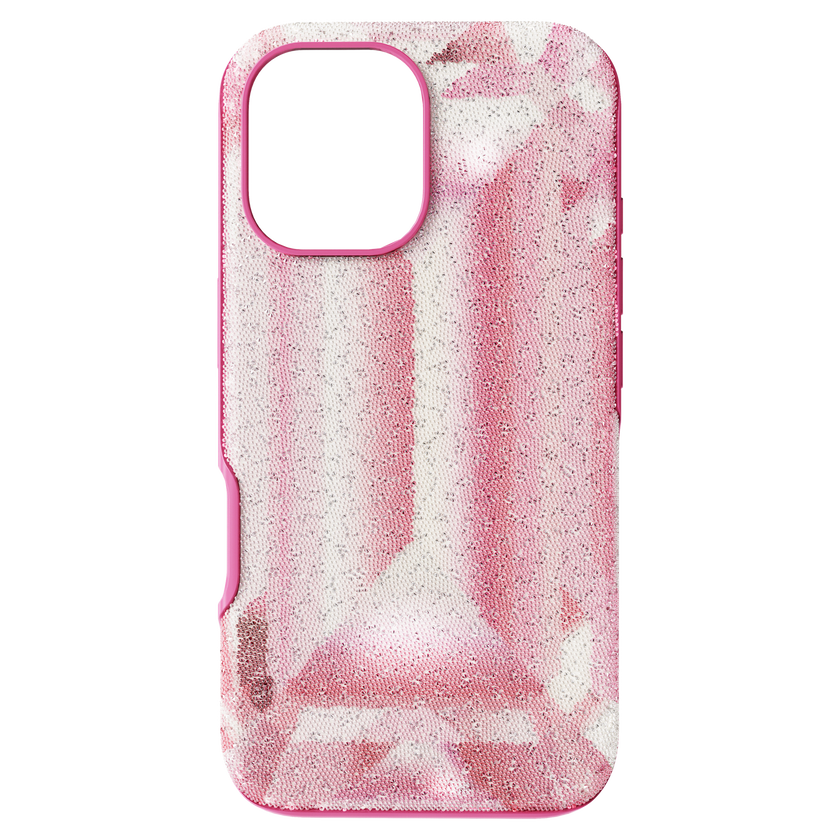 swarovski حافظة هاتف ذكي high، طبعة بنقشة الكريستال، iphone  16، لون وردي