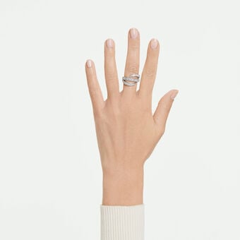 swarovski خاتم vienna، قطع متنوع، بجعة، لون أبيض، طلاء روديوم