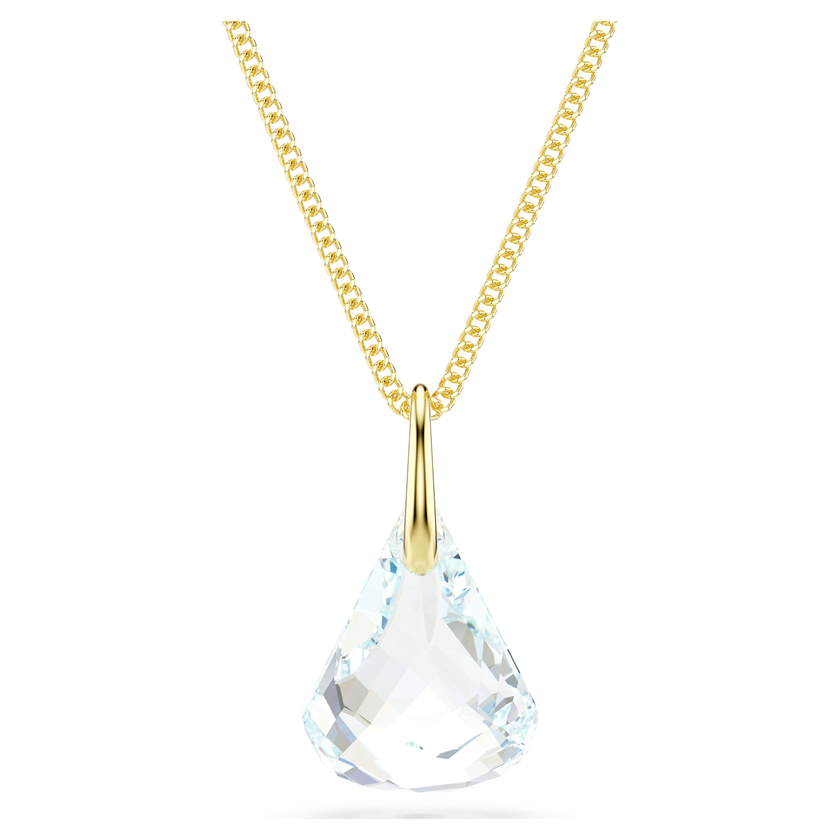 swarovski قلادة lunar، قطع بيضاوي، لون أبيض، لمسة نهائية من الذهب عيار 18 قيراط