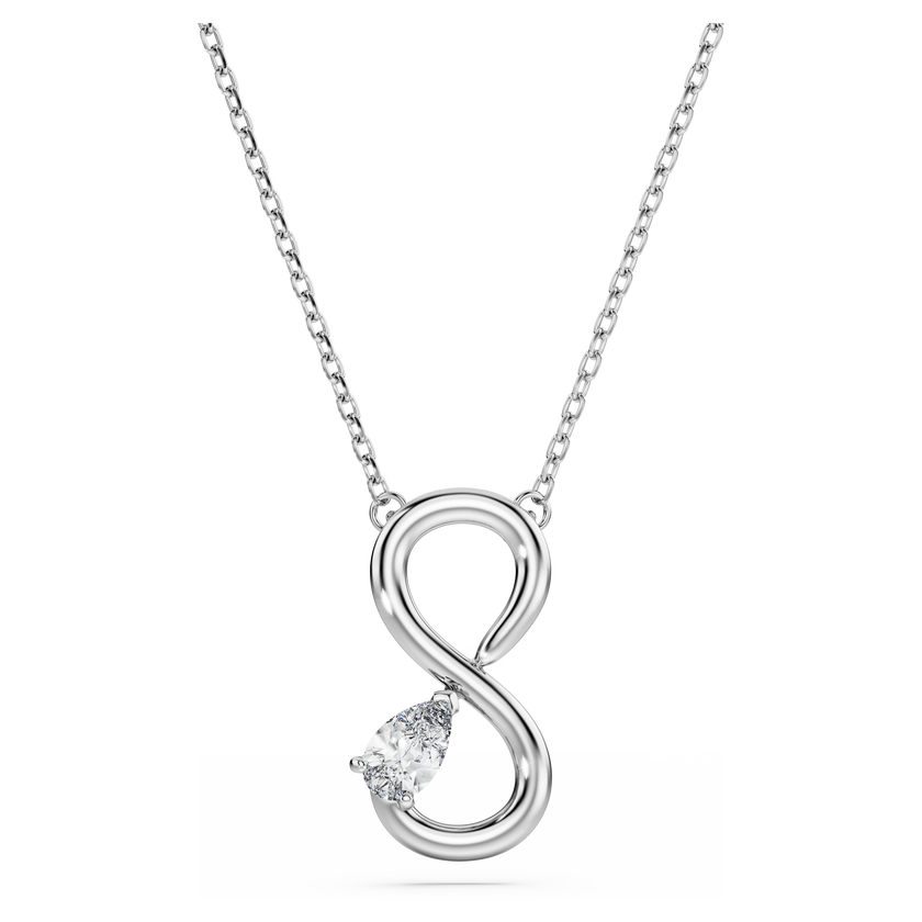 swarovski قلادة eternity، ألماس مُصنع في المختبر إجمالي 0 2 قيراط، شكل كمثري، لانهاية، ذهب أبيض عيار 18 قيراط