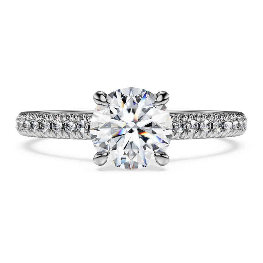 swarovski خاتم سوليتير eternity، أحجار ألماس مُصنعة في المختبر بإجمالي 1 2 قيراط، ذهب أبيض عيار 18