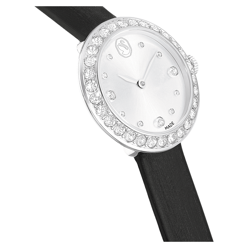 swarovski ساعة matrix tennis، صناعة سويسرية، سوار جلد، لون أسود، ستانلس ستيل