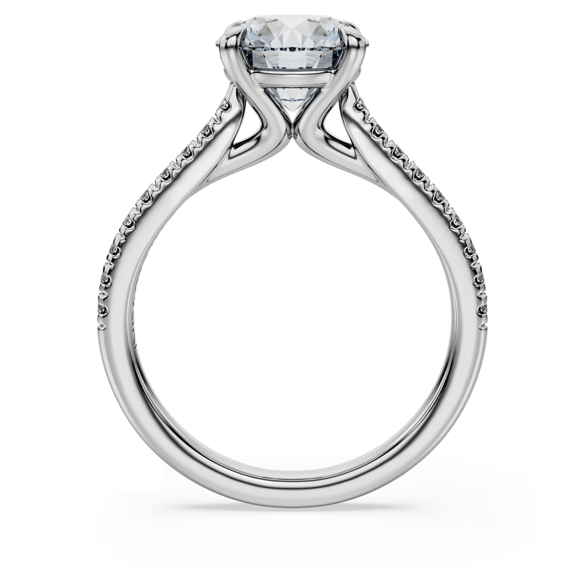 swarovski خاتم سوليتير eternity، ألماس مُصنع في المختبر بإجمالي 2 2 قيراط، شكل دائري، ذهب أبيض عيار 18