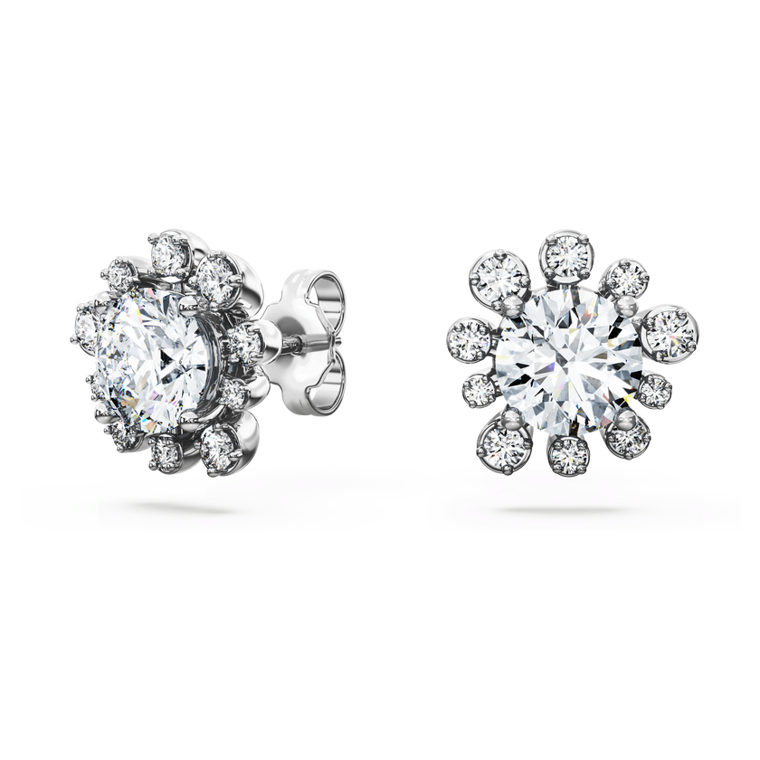 swarovski أقراط دبوسية galaxy، أحجار ألماس مُصنعة في المختبر بإجمالي 2 3 قيراط، ذهب أبيض عيار 18