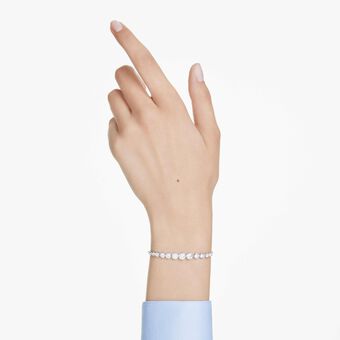 swarovski سوار imber، قطع مستدير متنوع، لون أبيض، طلاء روديوم