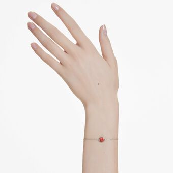 swarovski سوار birthstone، قطع مربع، july، لون أحمر، طلاء روديوم