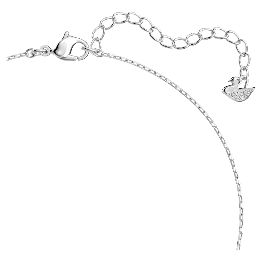 swarovski عقد mesmera، على شكل قلب، لون أبيض، طلاء روديوم