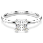 swarovski خاتم attract، قطع مربع، لون أبيض، طلاء روديوم