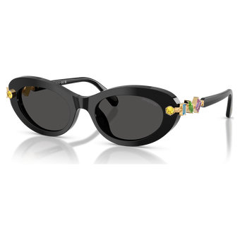 swarovski نظارة شمسية، على شكل وسادة، لون أسود