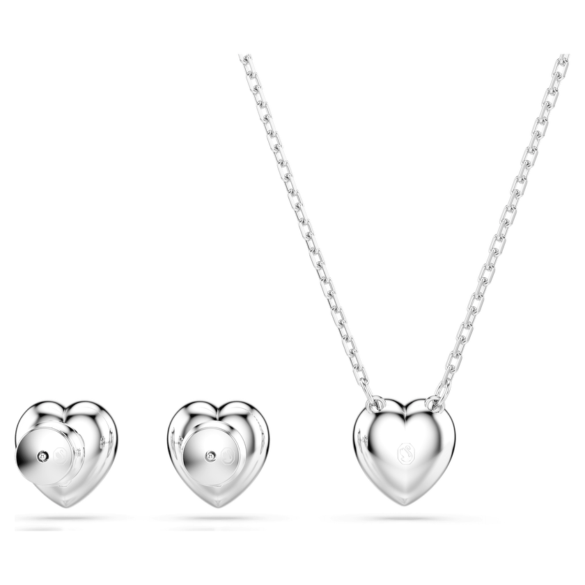 طقم ariana grande x swarovski، قطع متنوع، شكل قلب، لون أبيض، طلاء روديوم