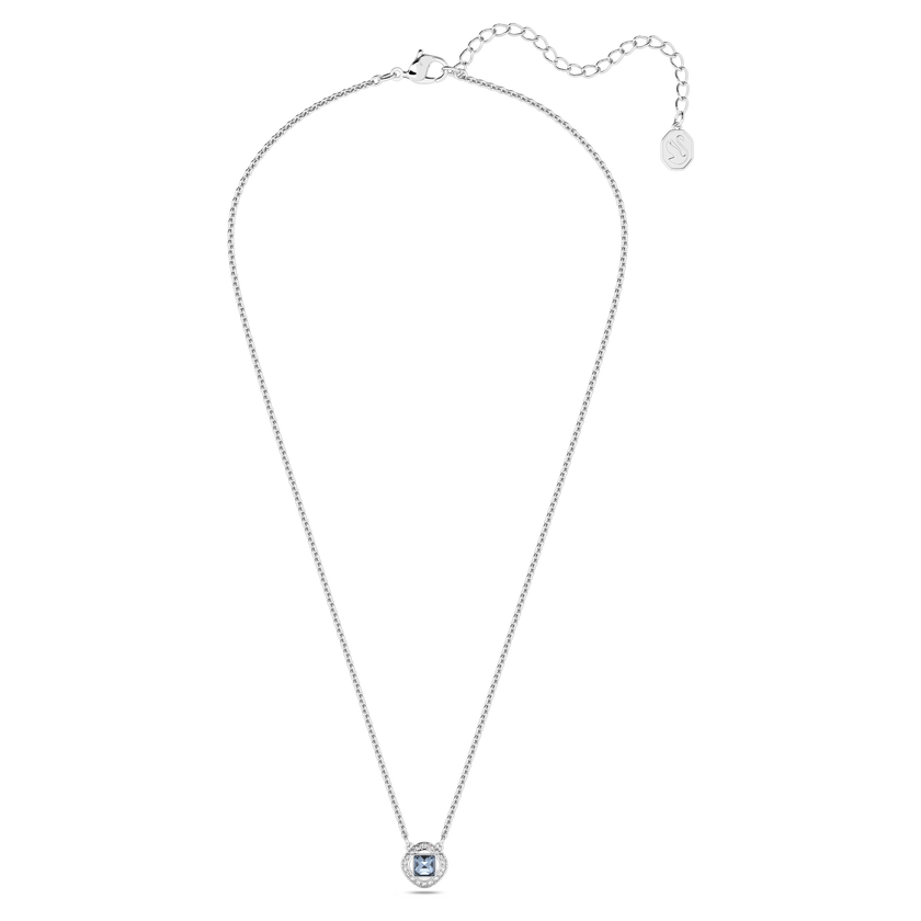 swarovski عقد angelic، قطع مربع، لون أزرق، طلاء روديوم
